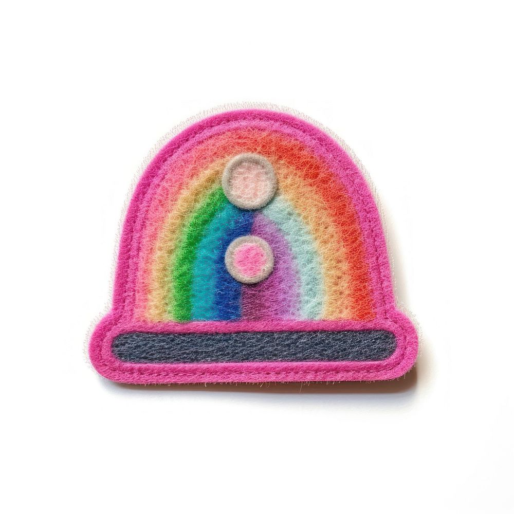 Felt stickers of a single disco bell clothing apparel hat.