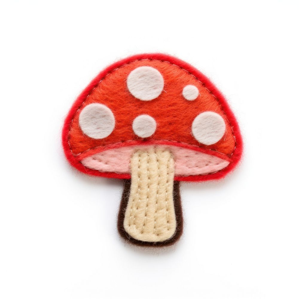 Felt stickers of a single mushroom confectionery accessories accessory.
