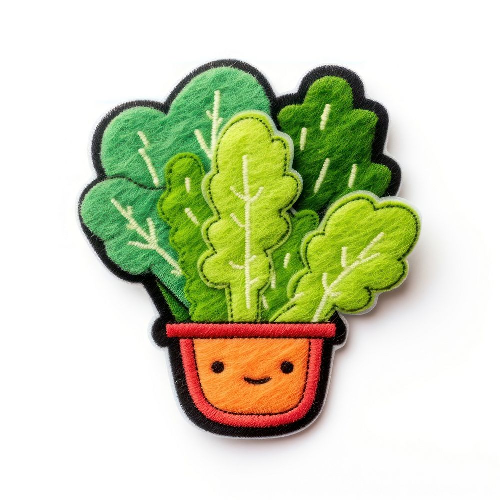 Felt stickers of a single salad vegetable applique pattern.