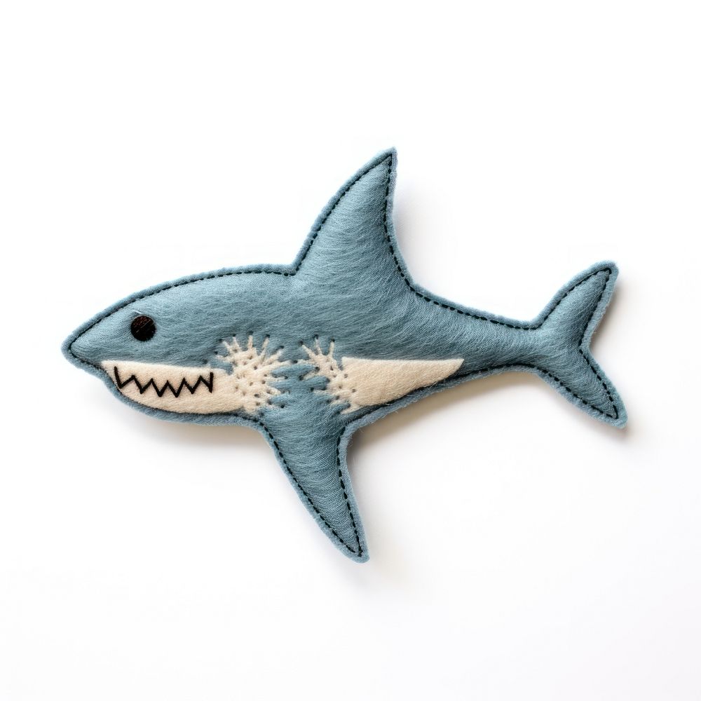 Felt stickers of a single shark animal fish sea life.