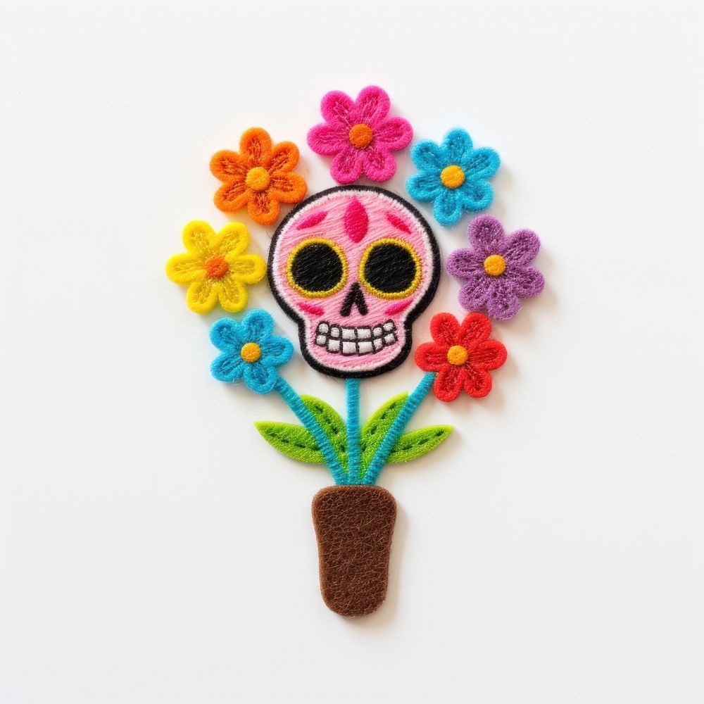 Felt stickers of a single skull confectionery accessories handicraft.