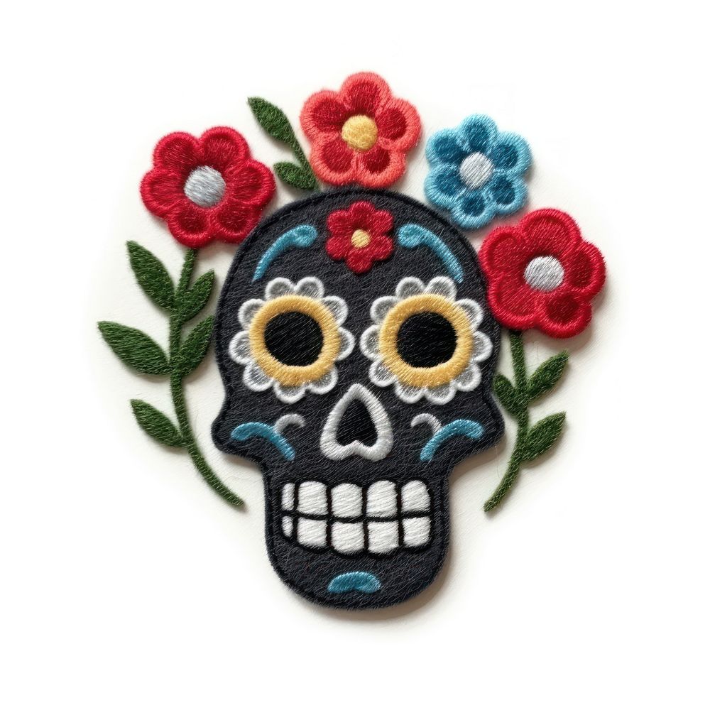 Felt stickers of a single skull accessories embroidery accessory.