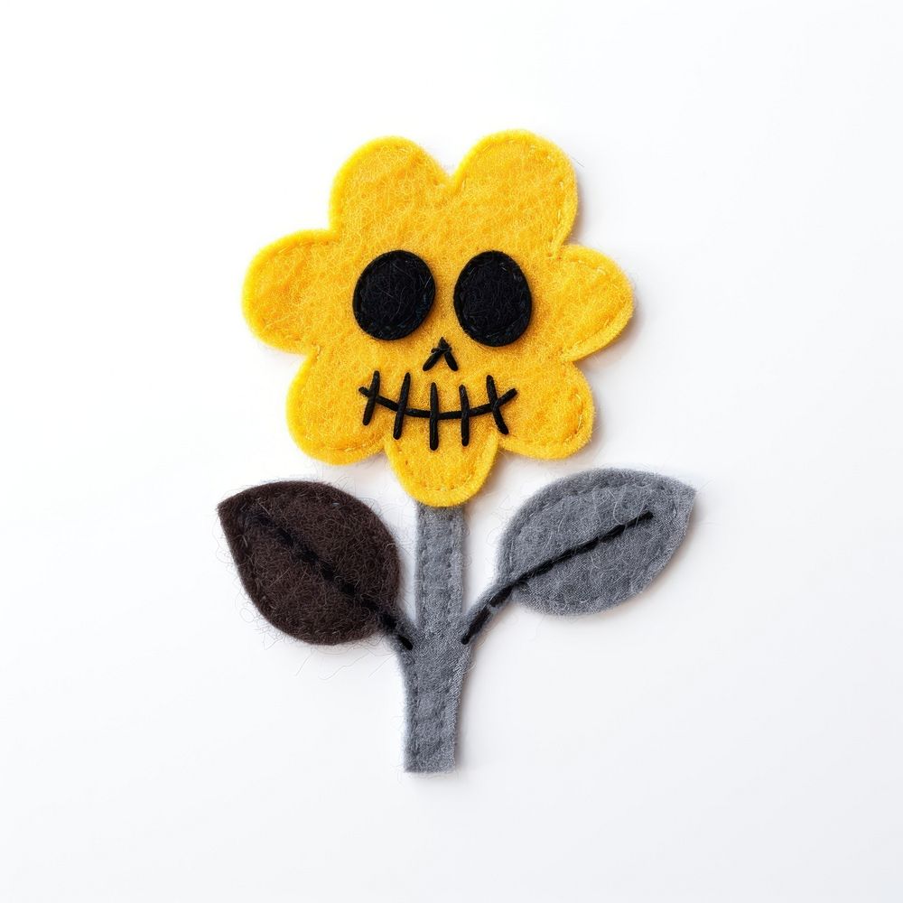 Felt stickers of a single skull flower accessories accessory.