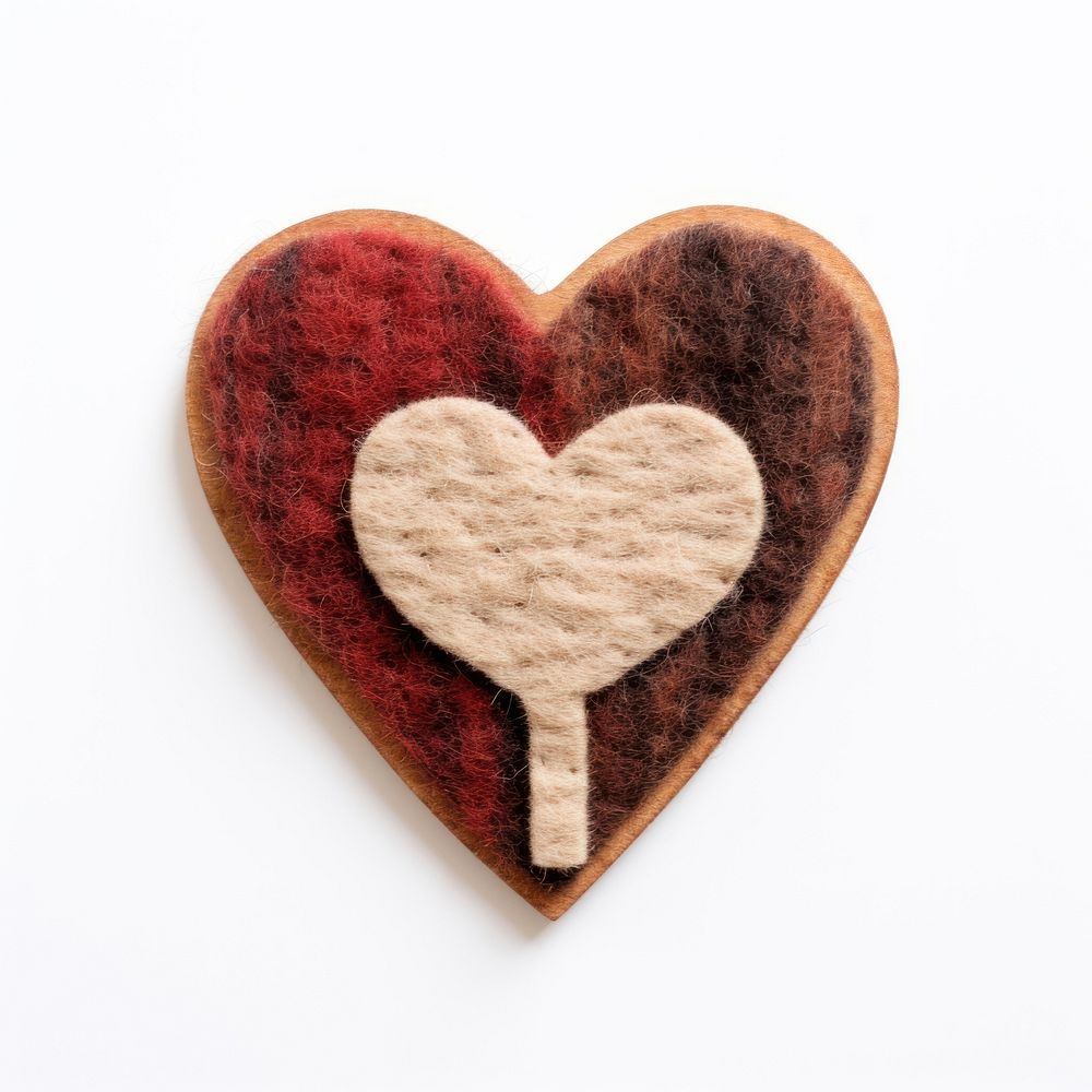 Felt stickers of a single wood symbol love heart symbol smoke pipe.