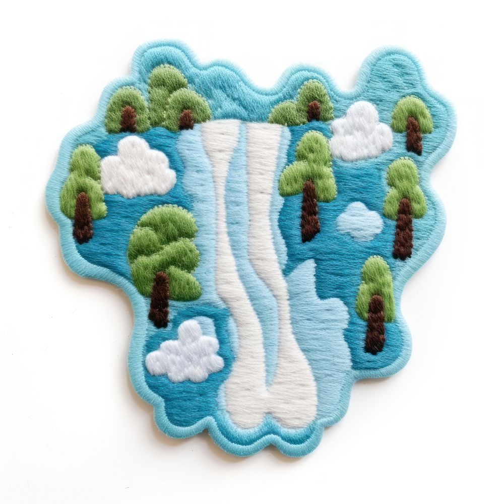 Felt stickers of a single waterfall accessories embroidery accessory.