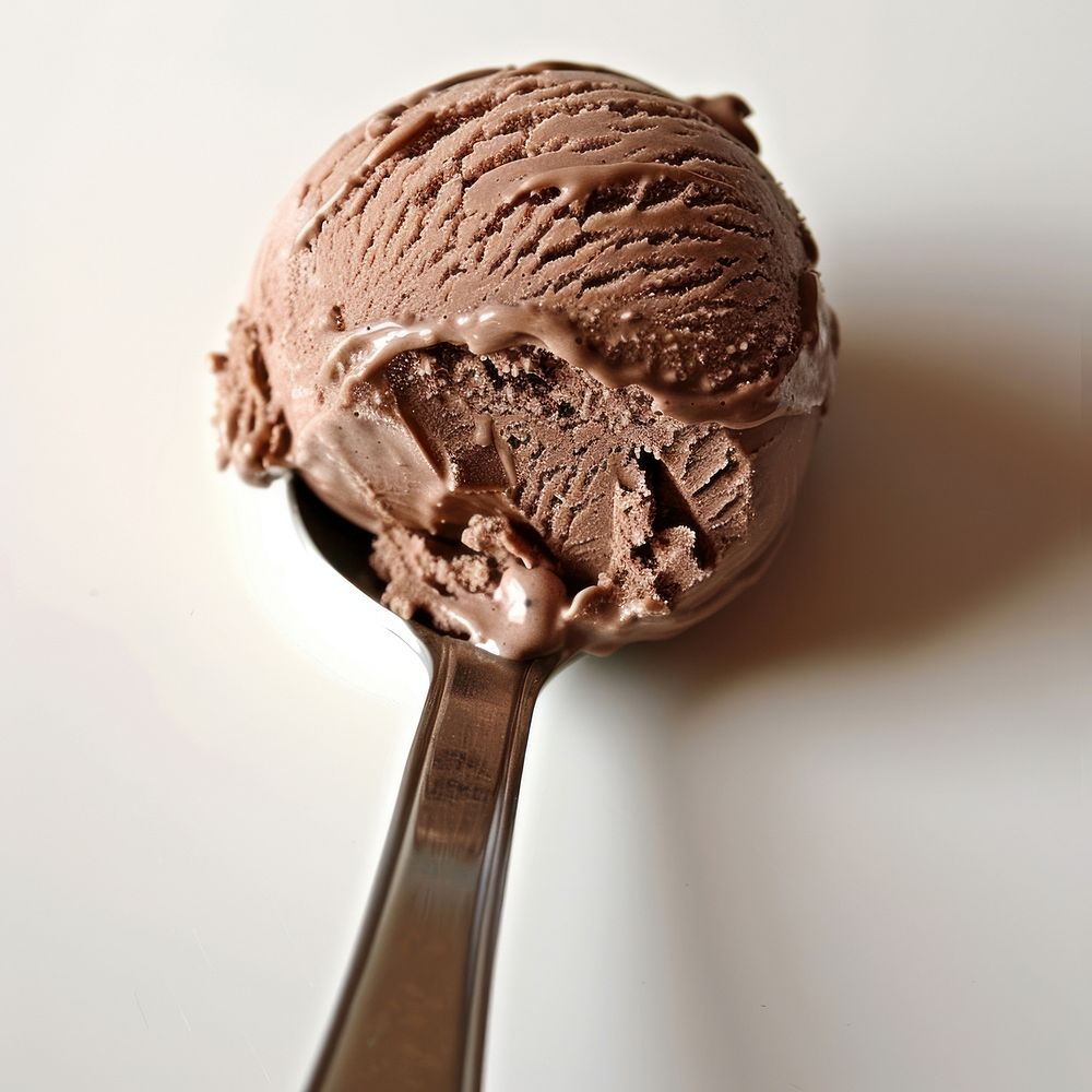 A chocolate ice cream scoop dessert cutlery racket.