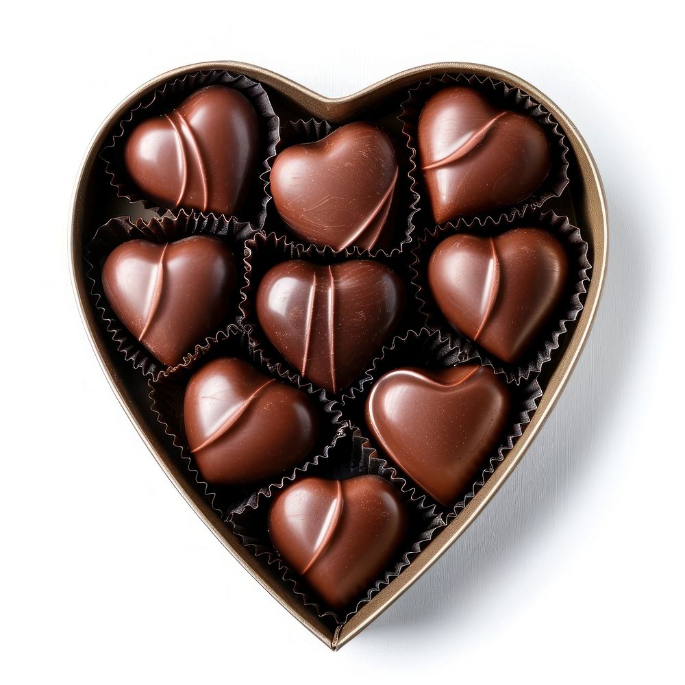 Heart shaped chocolated in a box confectionery accessories accessory.