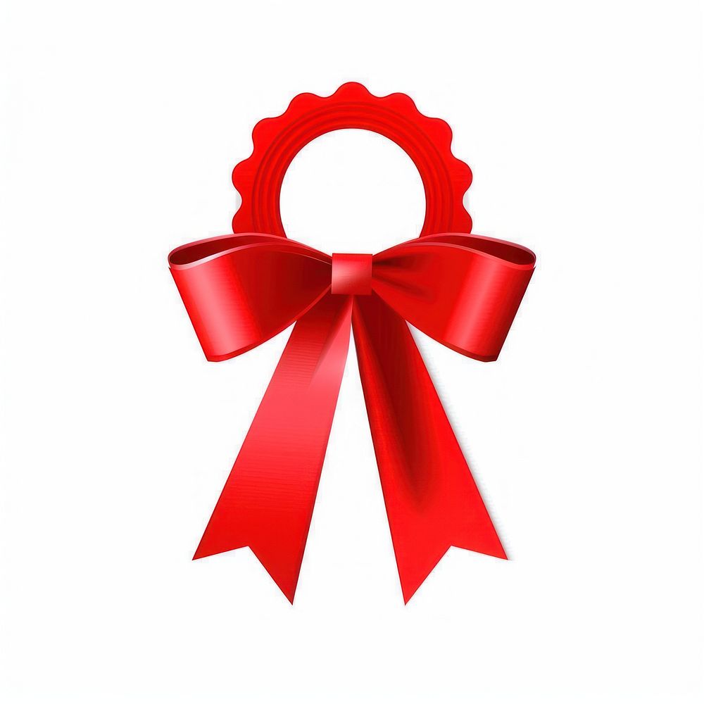 Bold red Ribbon award badge icon accessories accessory symbol.