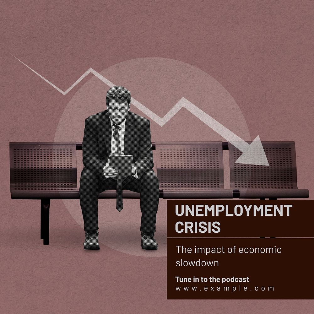 Unemployment crisis Instagram post template, editable text