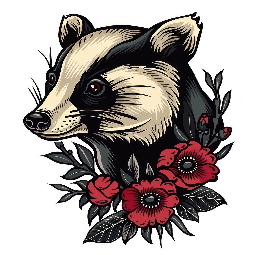 Illustration of a badger wildlife animal mammal.