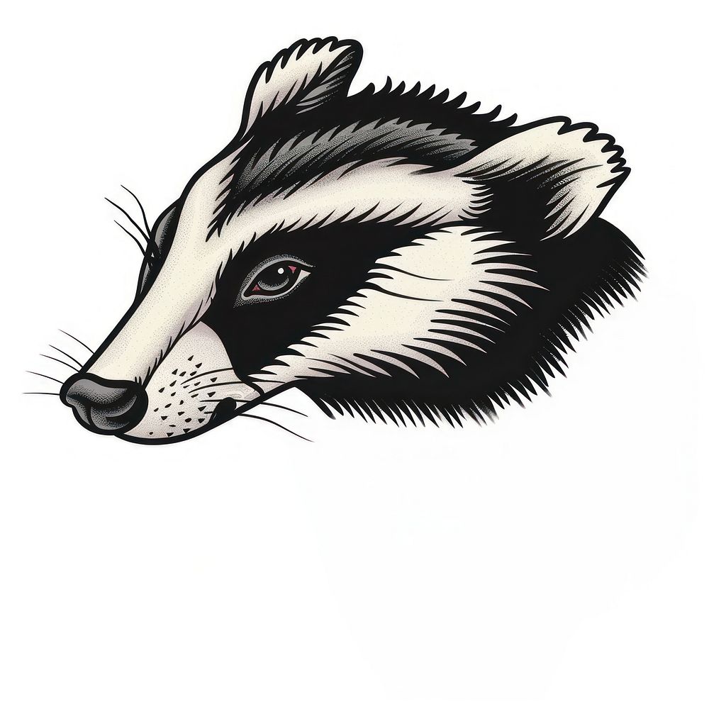 Illustration of a badger wildlife animal mammal.