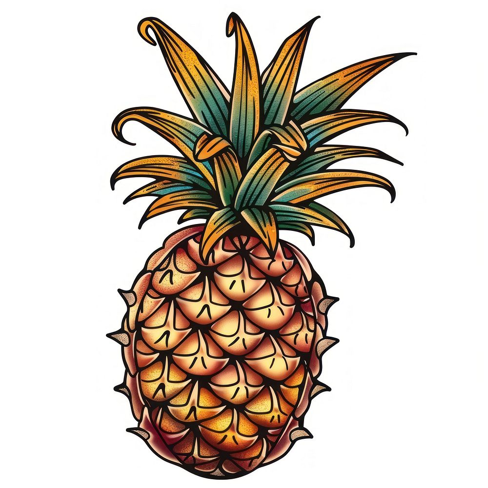 Illustration of a pineapple produce fruit plant.