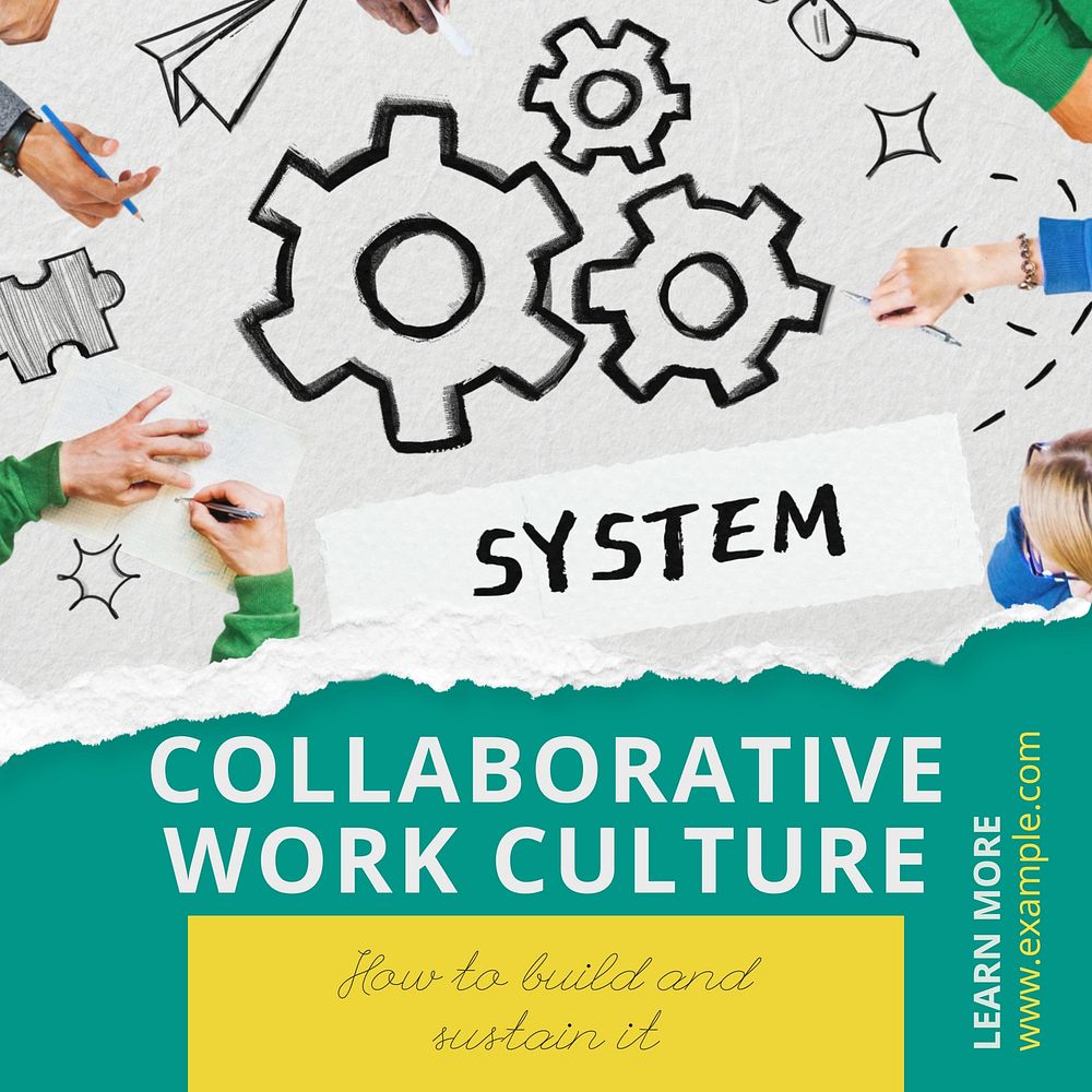 Collaborative work culture Instagram post template
