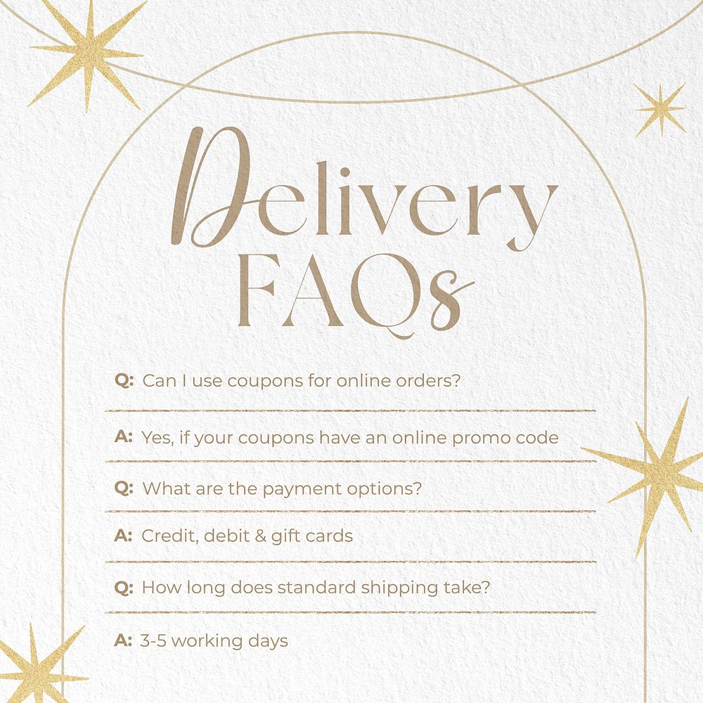 Delivery FAQs  Instagram post template