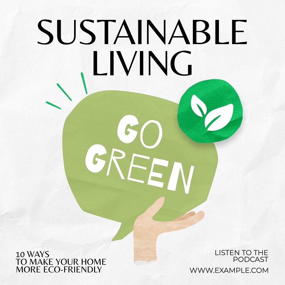 Sustainable living Instagram post template