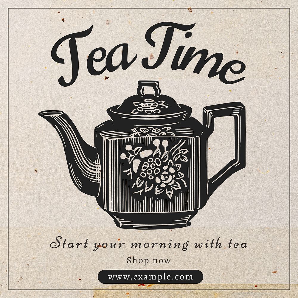 Tea time Instagram post template  