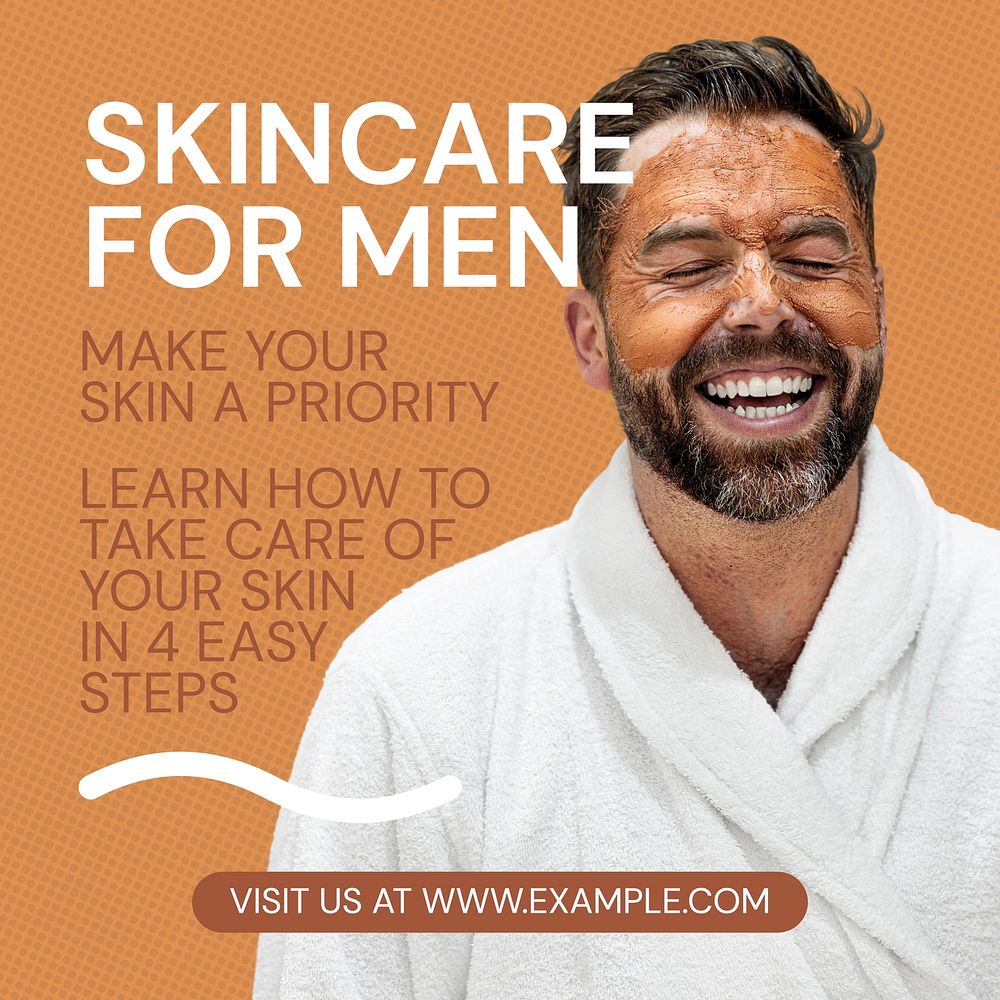 Men's skincare Instagram post template