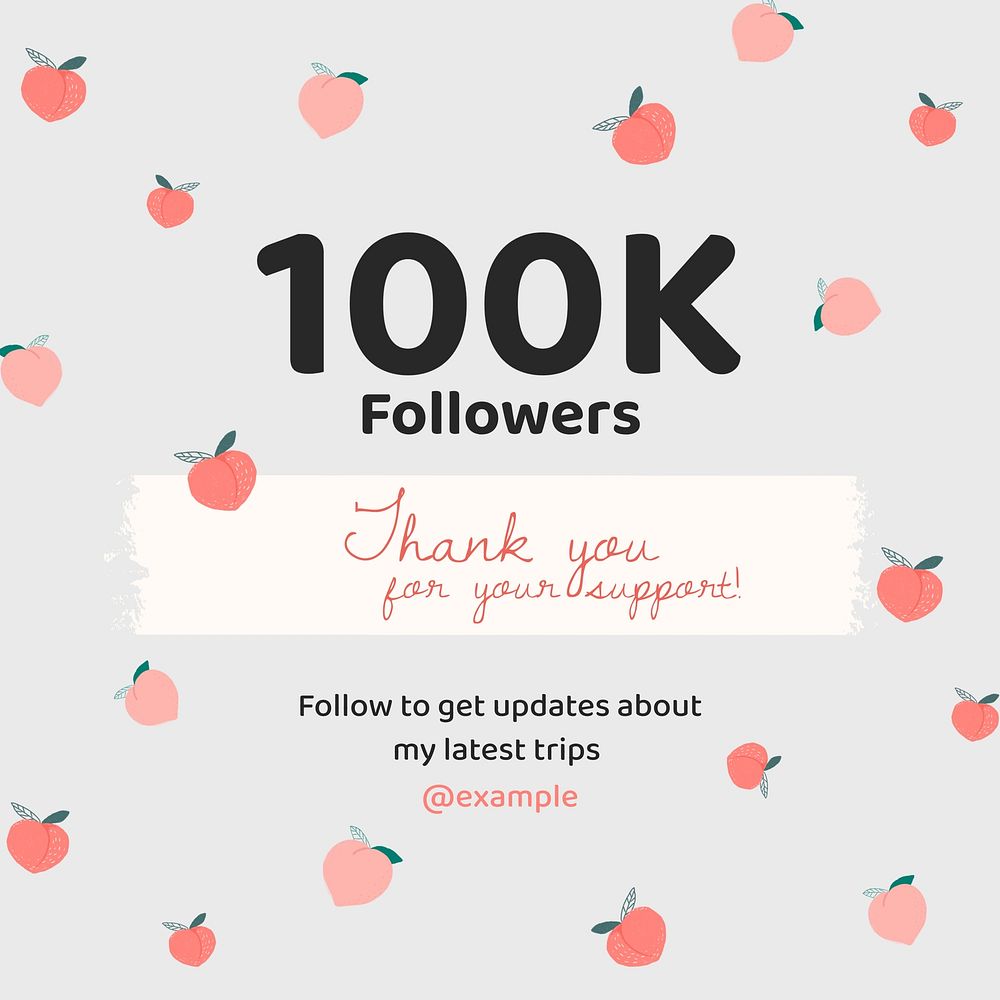 Thank you 100k followers Instagram post template