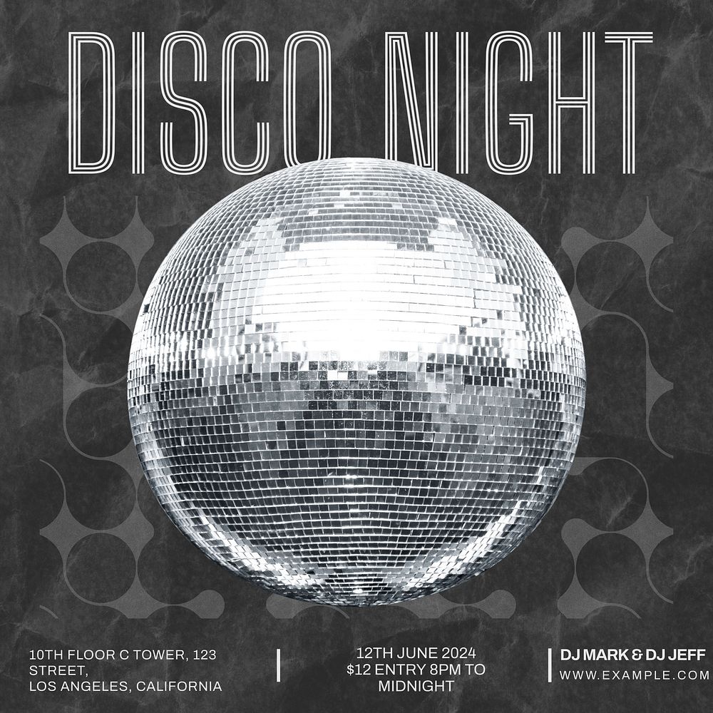 Disco night Instagram post template
