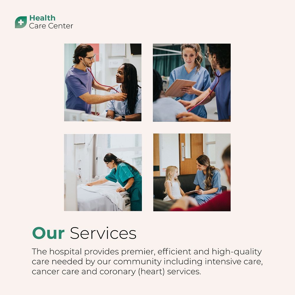 Medical services Instagram post template, healthcare service