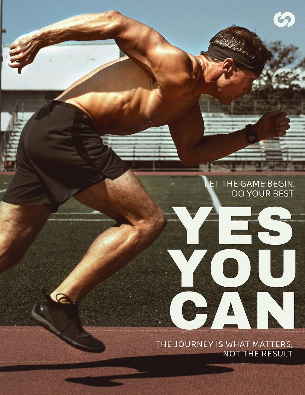 Sports motivation flyer editable template, yes you can text