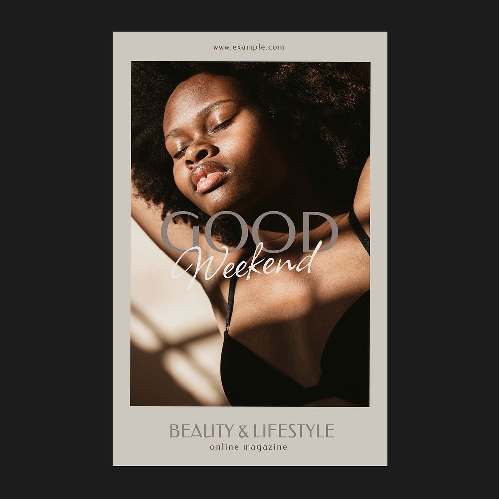 Beauty, lifestyle Instagram post template, online magazine ad