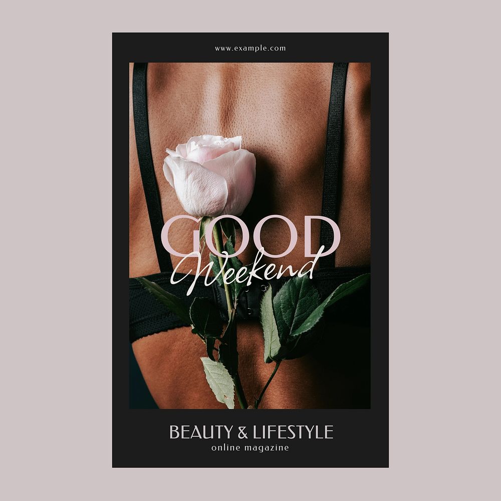 Rose aesthetic Instagram post template, feminine, beauty design