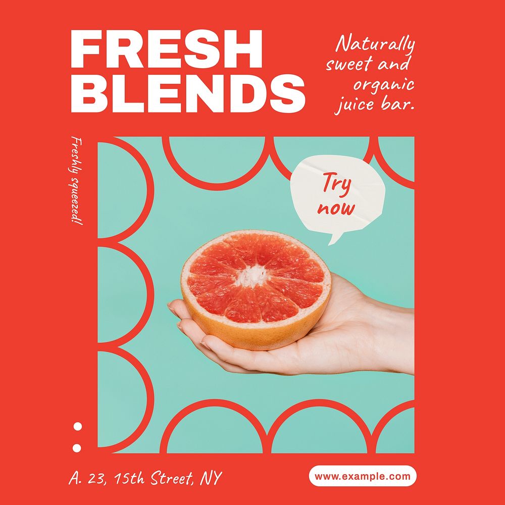 Fresh fruit blends Instagram post template