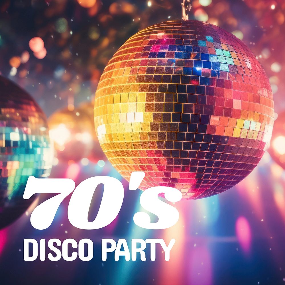 Disco party cover template