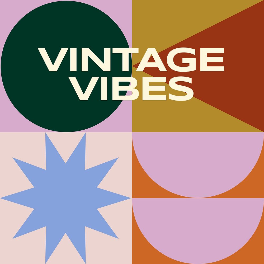 Vintage vibes music album cover template