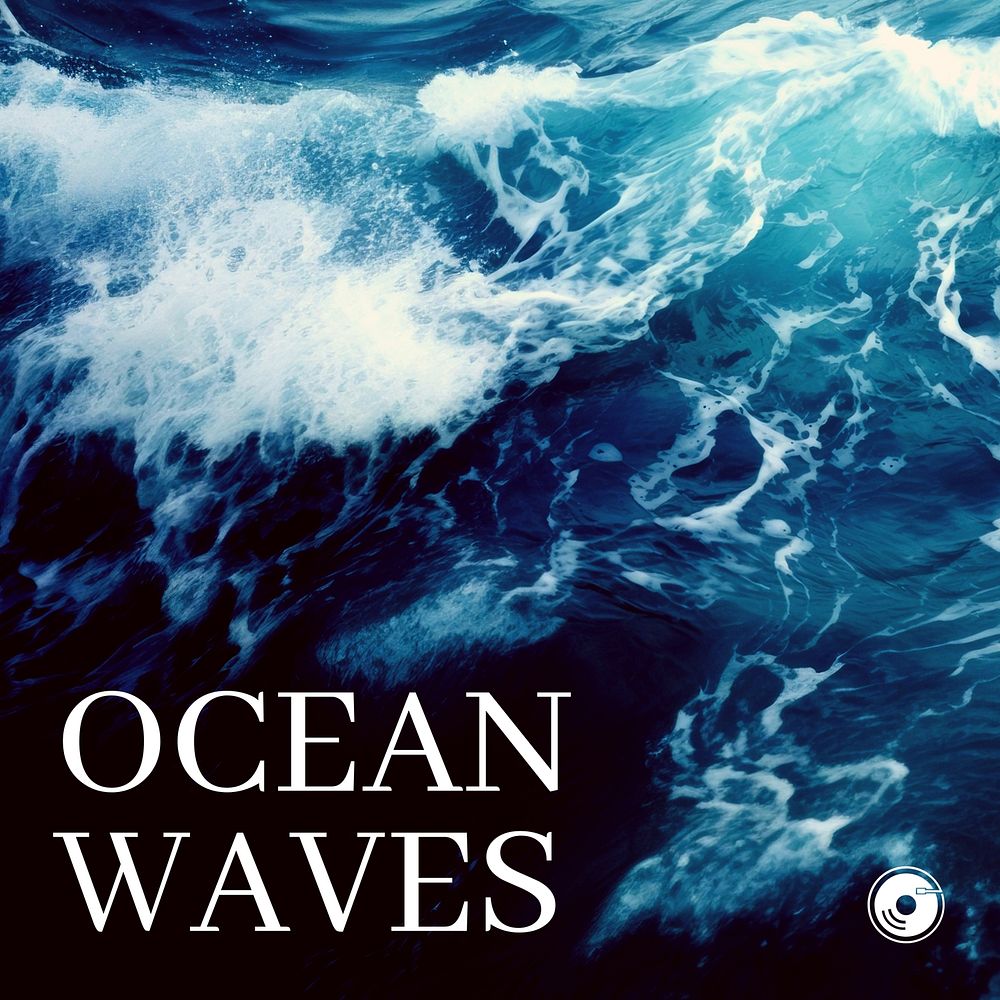 Ocean waves cover template