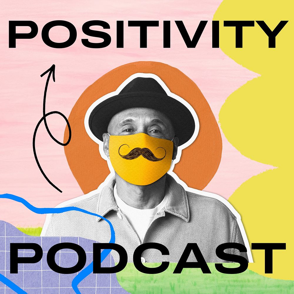 Positivity podcast cover template