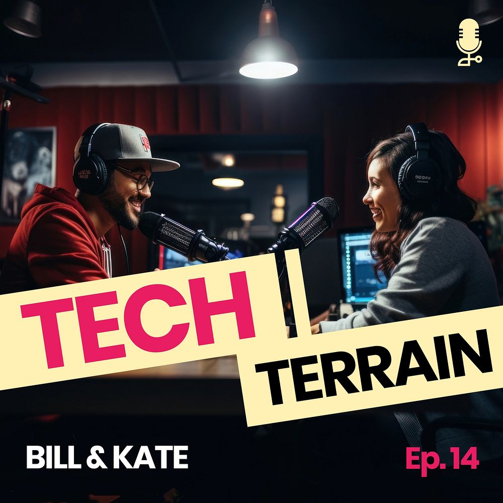 Technology podcast cover template