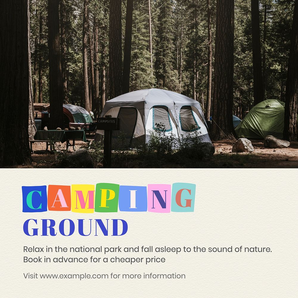 Camping ground Instagram post template