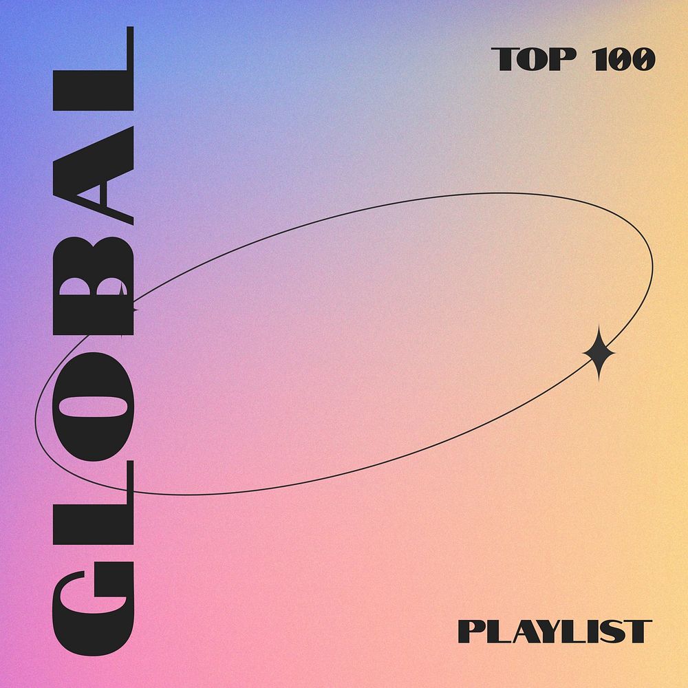 Top 100 playlist cover template