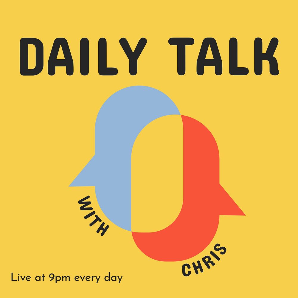 Daily talk podcast instagram post template