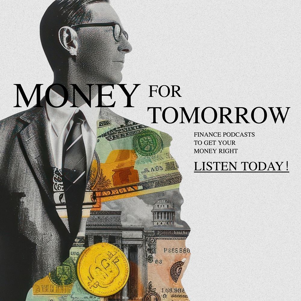Finance podcast instagram post template