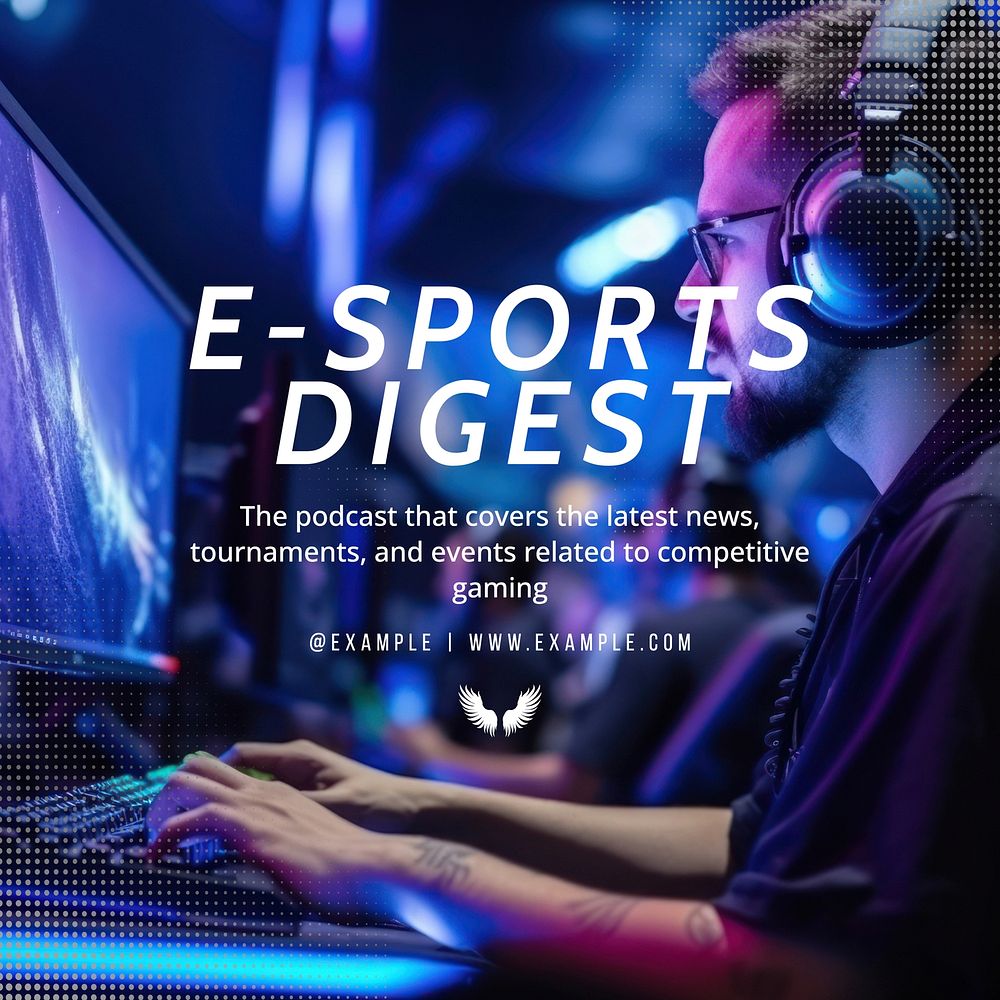 E-sports podcast instagram post template