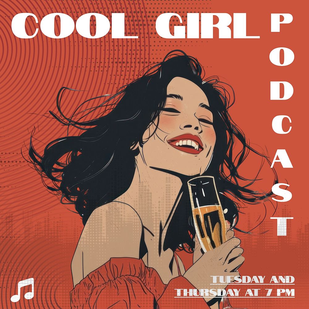 Cool girl podcast instagram post template