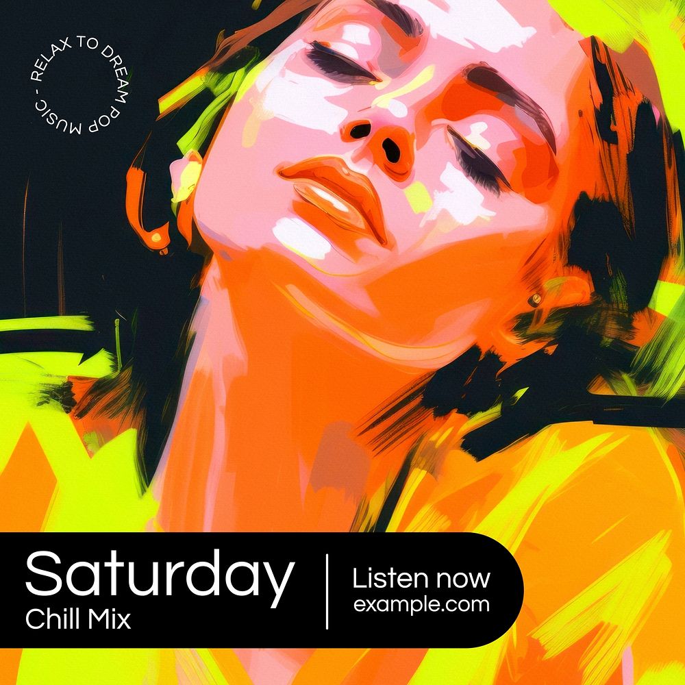 Playlist chill weekend relax cover template