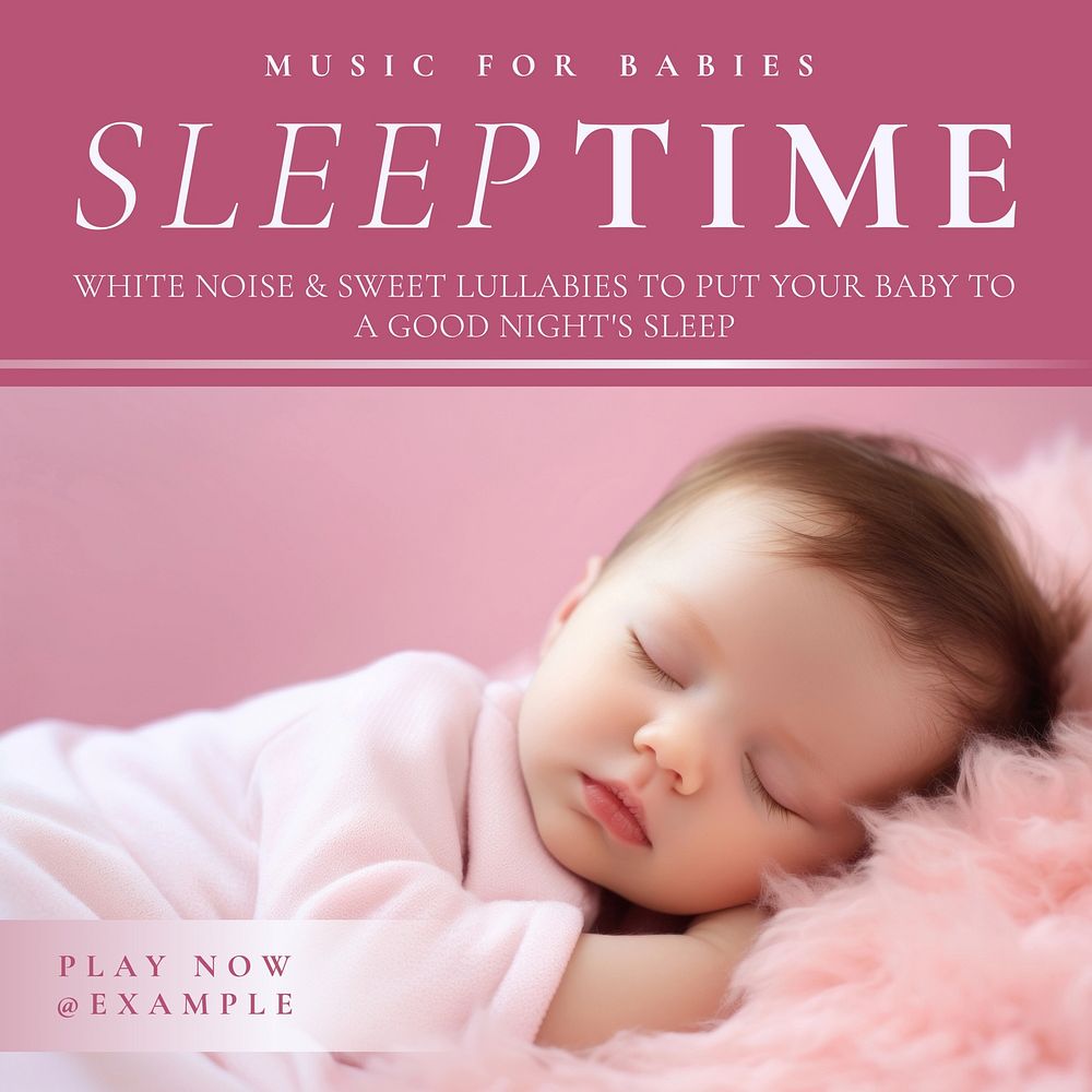 Baby's sleep music cover template