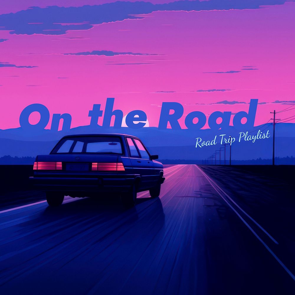 Road trip playlist cover template