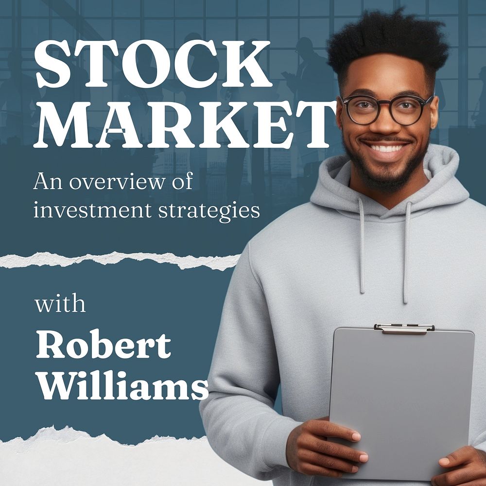 Stock market podcast instagram post template