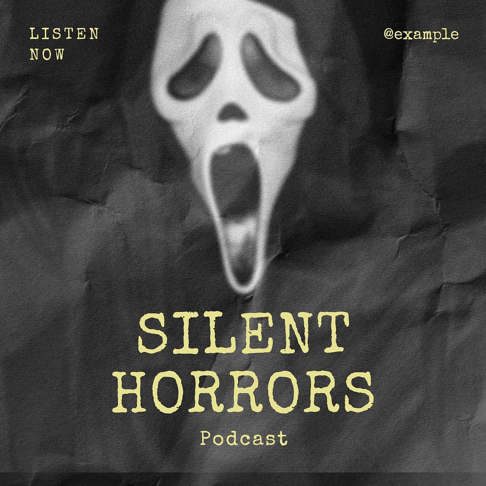Horror podcast instagram post template