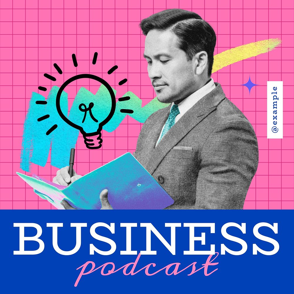 Business podcast instagram post template