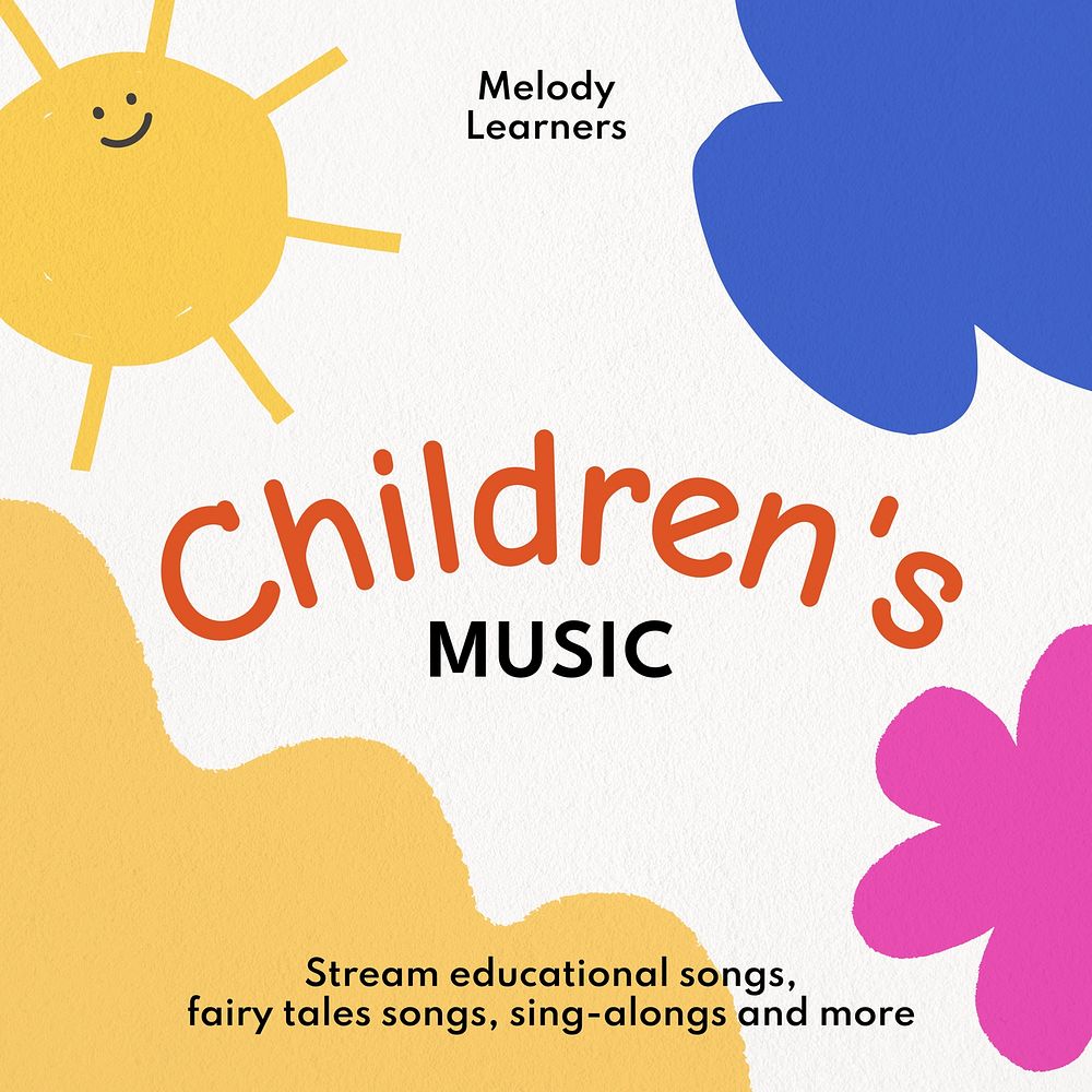 Kids music cover template