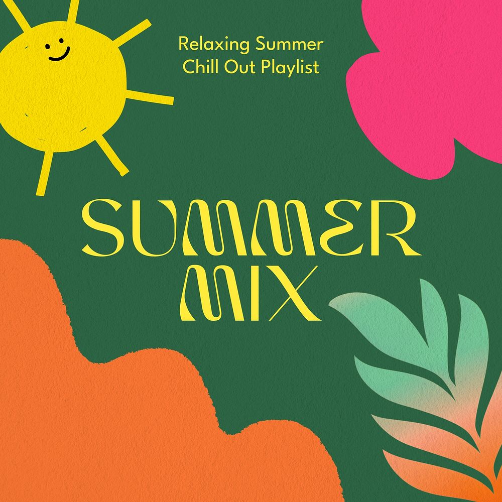 Summer mix playlist cover template