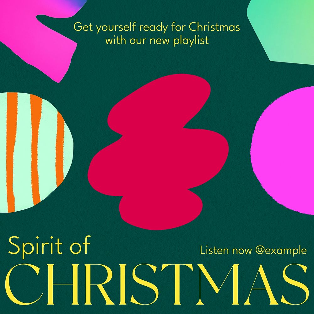 Christmas spirit music cover template