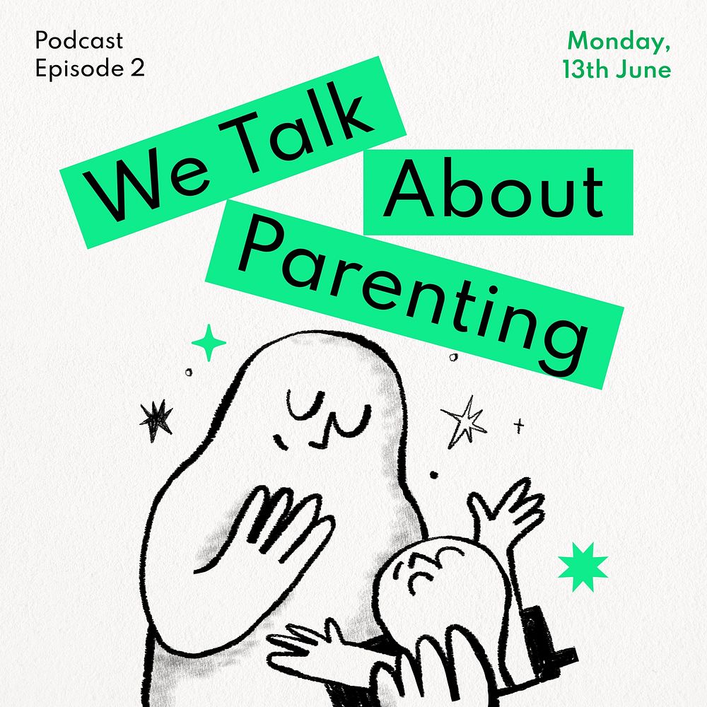 Parenting podcast instagram post template