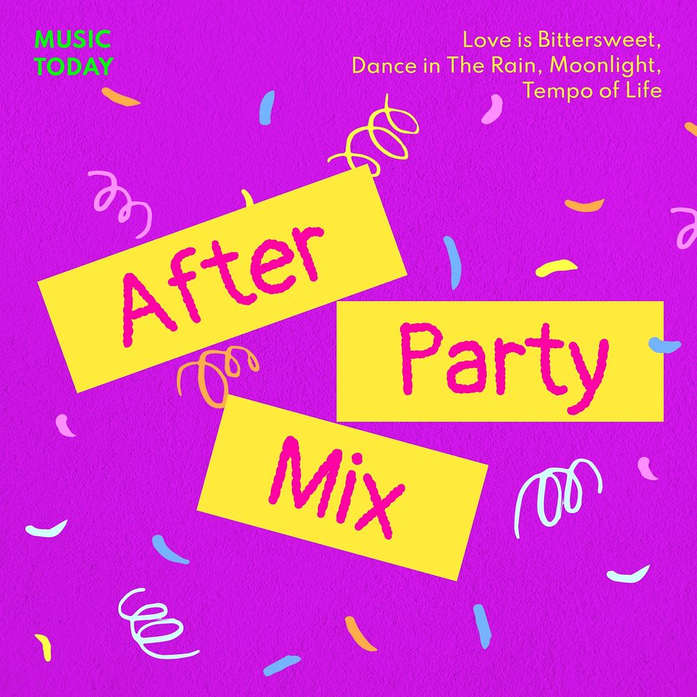 After party songs cover template